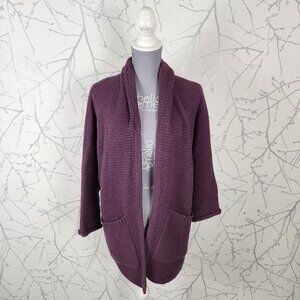 The Skinny Plum Chunky Knit Open Front Erinn Boyfriend Cardigan